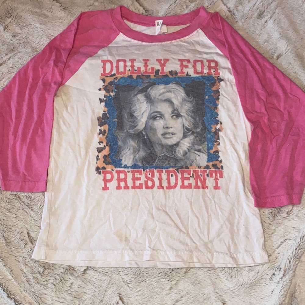 Pink and White Dolly for President Raglan Tee